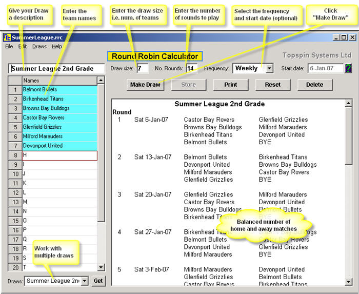 Round Robin Calculator